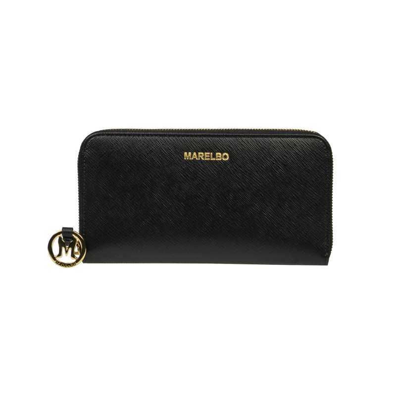 Portefeuille femme 200g noir saffiano