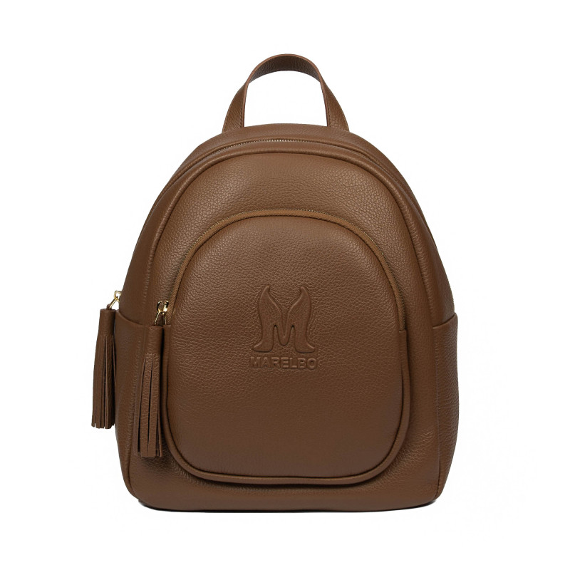 Sac à dos femme 300g cuir marron cognac