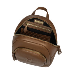 Sac à dos femme 300g cuir marron cognac