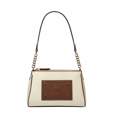 Sac à main femme 016g beige latte combiné