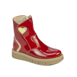 Bottes enfants petits 110c vernis rouge combiné