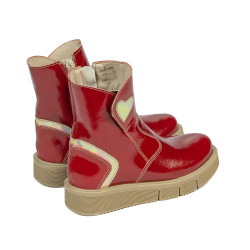Bottes enfants petits 110c vernis rouge combiné