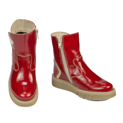 Bottes enfants petits 110c vernis rouge combiné