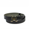 Ceinture femme 41m croco verni noir