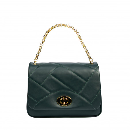 Sac à main femme porté épaule 005g vert forêt