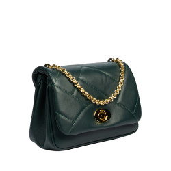 Sac à main femme porté épaule 005g vert forêt