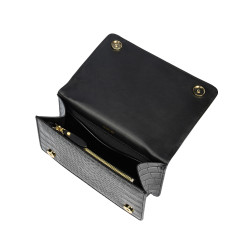 Sac à main pour femme à bandoulière 010g croco verni noir