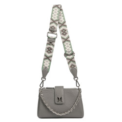 Sac à main femme bandoulière 003g 01 gris éléphant