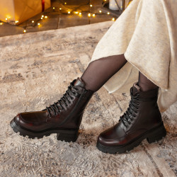 Bottes femme 3386 bordeaux combiné lifestyle