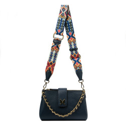 Sac à main femme bandoulière 003g bleu éléphant