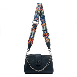 Sac à main femme bandoulière 003g 01 bleu éléphant