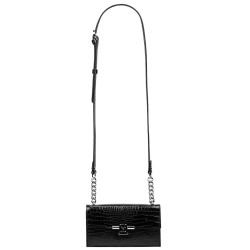 Sac à main femme bandoulière 020g 01 croco vernis noir