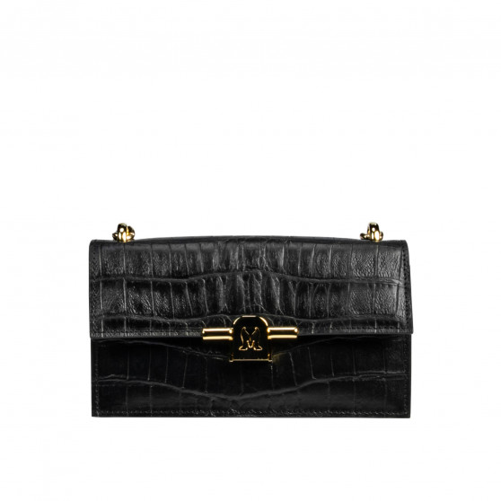 Sac à main femme épaule 020g croco noir Sac à main femme épaule 020g croco noir