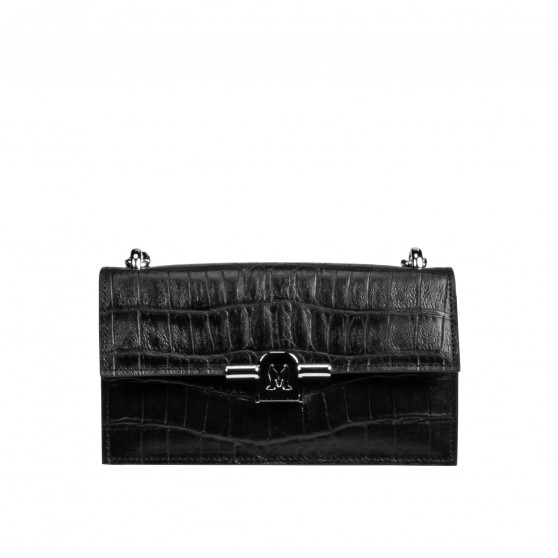 Sac à main pour femme 020g 01 croco noir Sac à main pour femme 020g 01 croco noir