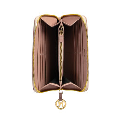 Portefeuille femme 200g rose poudré saffiano