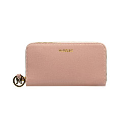 Portefeuille femme 200g rose poudré saffiano