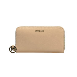 Portefeuille femme 200g beige saffiano