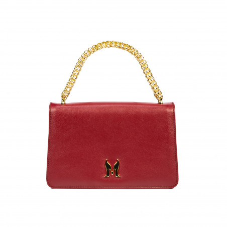 Sac à main femme 010g rouge saffiano