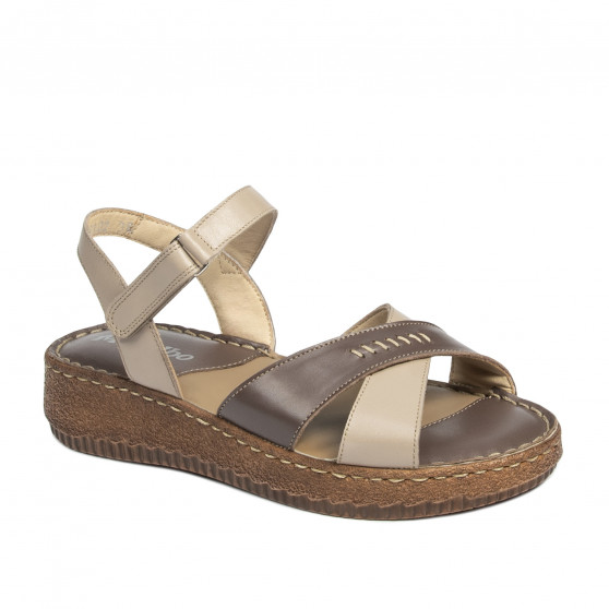 Sandales femme 5102 sable combiné Sandales femme 5102 sable combiné