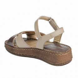 Sandales femme 5102 sable combiné