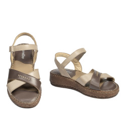 Sandales femme 5102m sable combiné