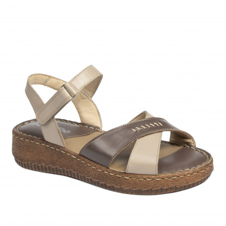 Sandales femme 5102m sable combiné