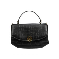 Sac à main femme 023g croco noir