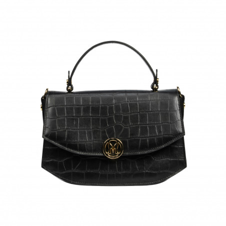 Sac à main femme 023g croco noir