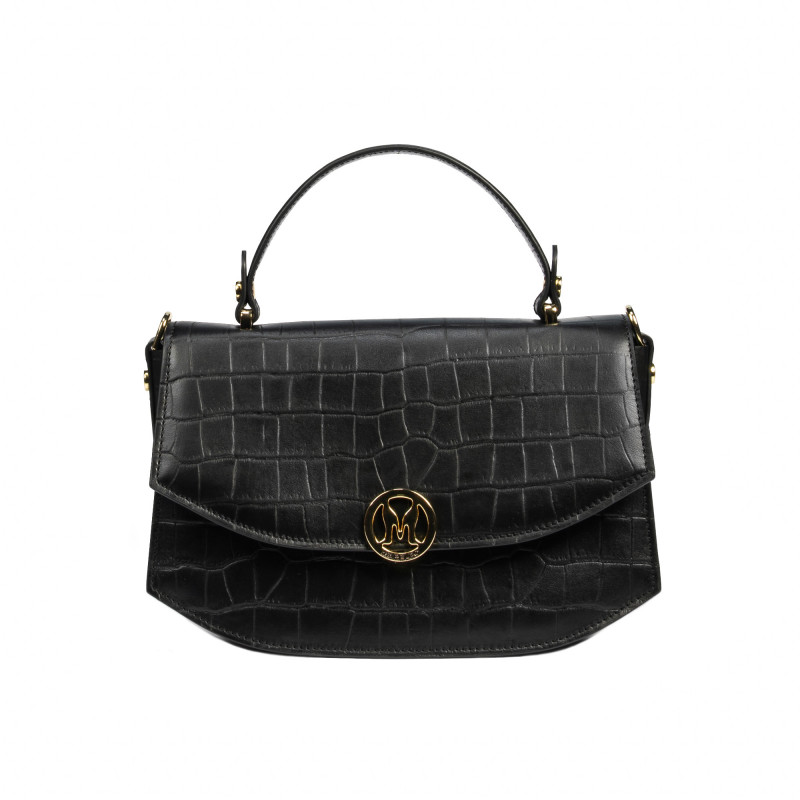 Sac à main femme 023g croco noir