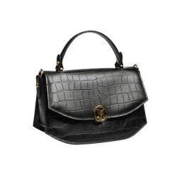 Sac à main femme 023g croco noir