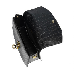 Sac à main femme 023g croco noir