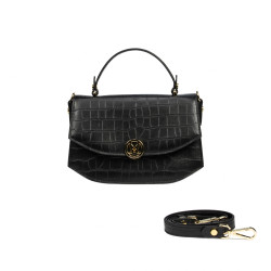 Sac à main femme 023g croco noir