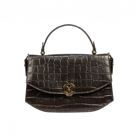 Sac à main femme 023g croco marron foncé Sac à main femme 023g croco marron foncé