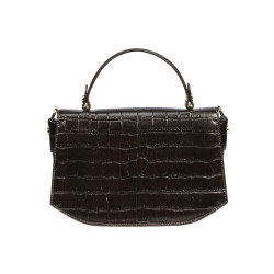 Sac à main femme 023g croco marron foncé