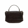 Sac à main femme 023g croco marron foncé