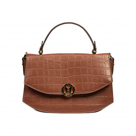 Sac à main femme 023g croco camel