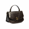 Sac à main femme 023g croco marron foncé