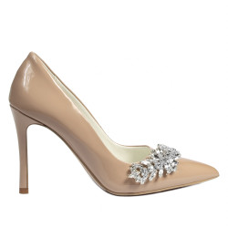 Chaussures élégantes femme 1300 vernis camel
