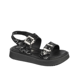Sandales enfants 529 noir+argenté