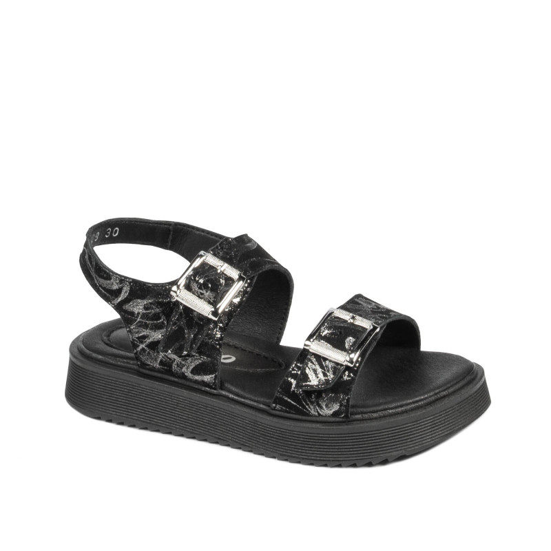 Sandales enfants 529 noir+argenté