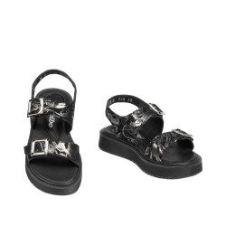 Sandales enfants 529 noir+argenté