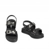 Sandales enfants 529 noir+argenté