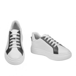 Baskets femme 6073 blanc+gris