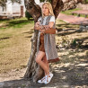 Baskets femme 6073 blanc+camel lifestyle
