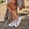 Baskets femme 6073 blanc+camel lifestyle