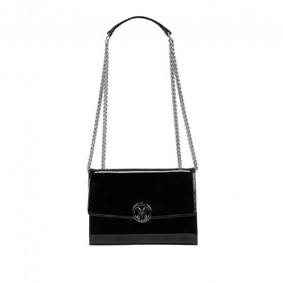 Sac à main pour femme à bandoulière 013g 01 vernis noir Sac à main pour femme à bandoulière 013g 01 vernis noir
