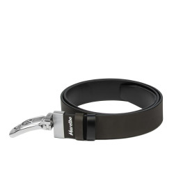 Ceinture homme 71b bicolore noir brillant+café