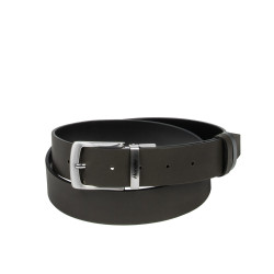Ceinture homme 71b bicolore noir brillant+café