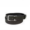 Ceinture homme 71b bicolore noir brillant+café