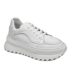 Baskets femme 6074 blanc combiné